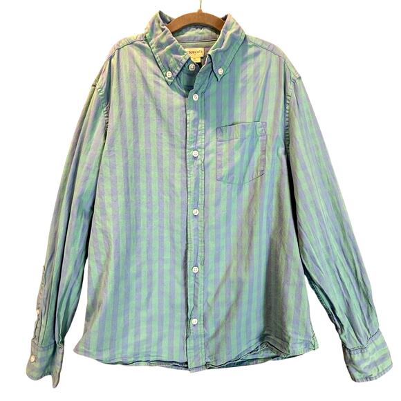 Crewcuts Blue Green Purple Gingham Button Down Shirt Boys 12 Easter Spring - Picture 2 of 8